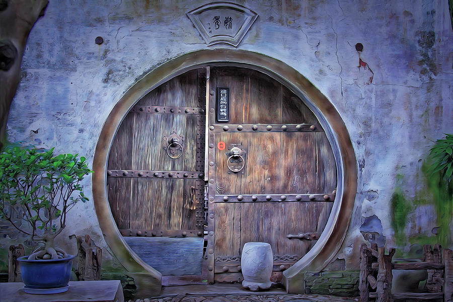 Digital Paint Digital Art - The round door by Giuseppe Cesa Bianchi