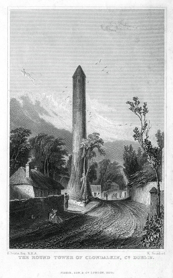 The Round Tower Of Clondalkin, County Drawing by Print Collector