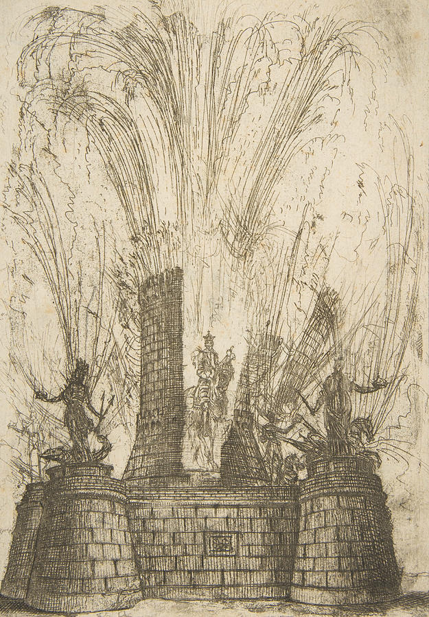 The Round Tower Ruptured to Reveal the Statue of the King of the Romans Relief by Claude Lorrain