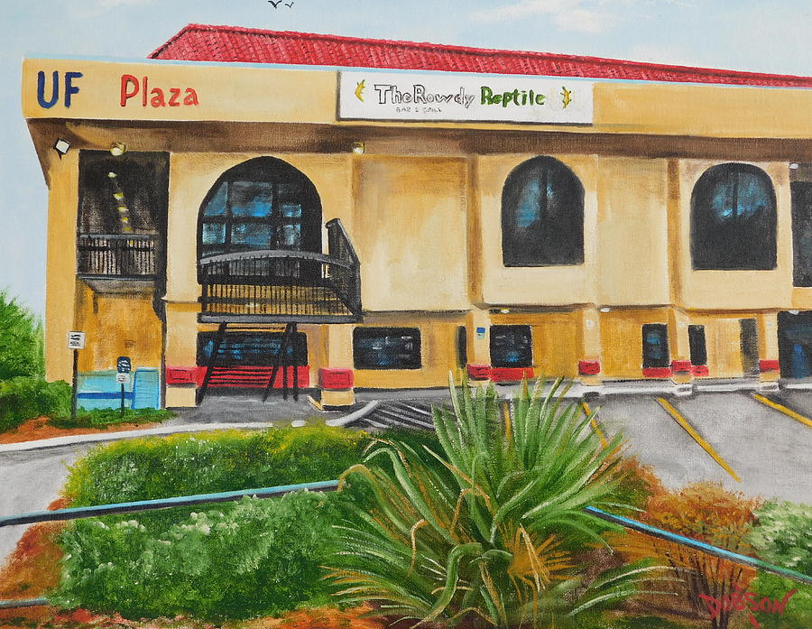 The Rowdy Reptile Bar And Grill - Gainesville, Florida Painting by Lloyd Dobson