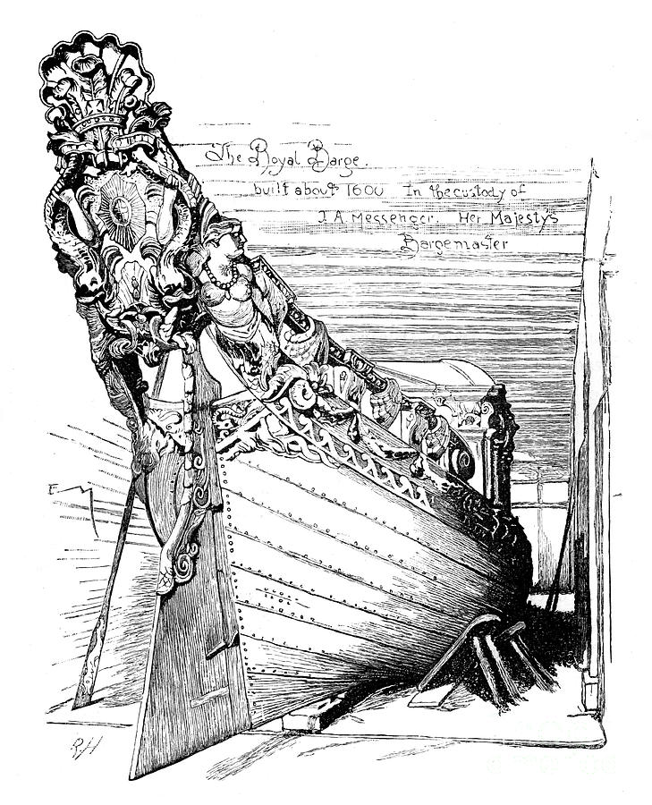 The Royal Barge, C1888 Drawing by Print Collector