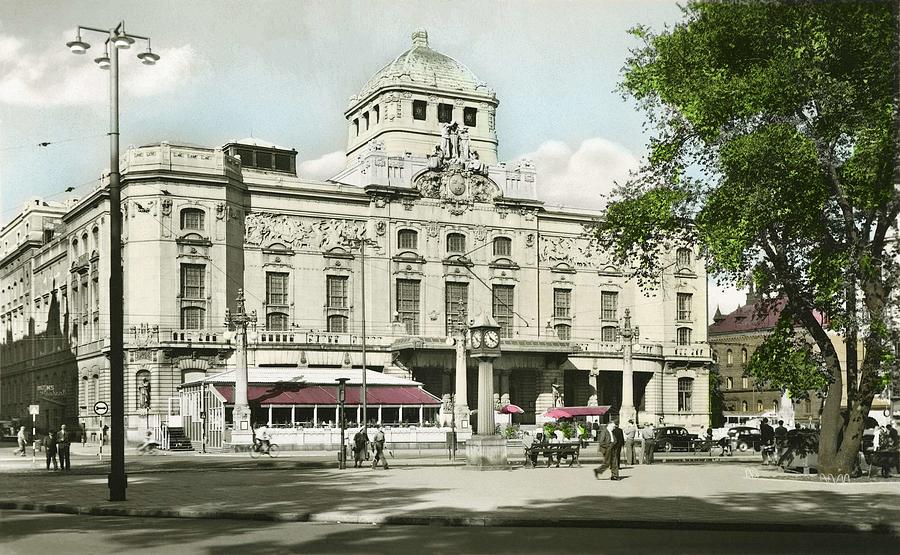 The Royal Dramatic Theatre at Nybroplan in Stockholm City  Painting by Celestial Images