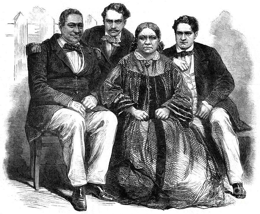 The Royal Family Of Tahiti, 1864 Drawing by Print Collector