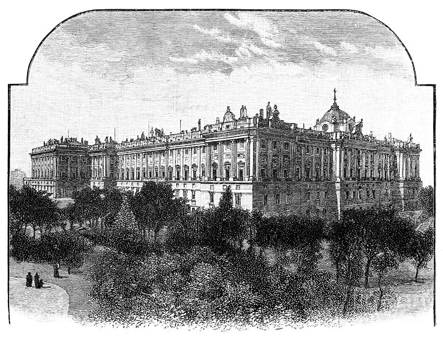 The Royal Palace, Madrid, Spain, 1900 Drawing by Print Collector