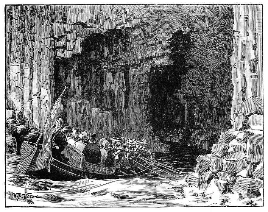 The Royal Visit To Fingals Cave Drawing by Print Collector