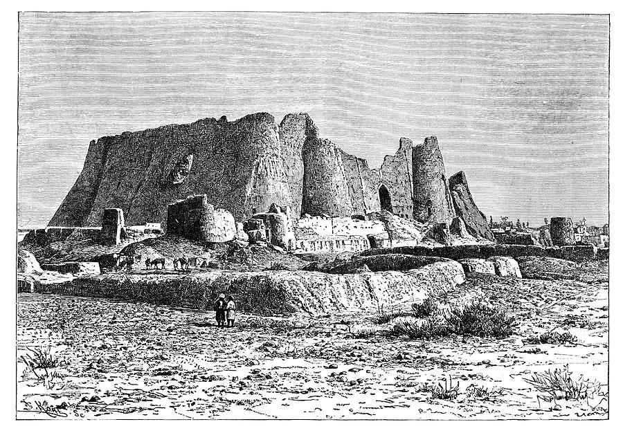 The Ruined Fortress Of Veramin, Persia Drawing by Print Collector