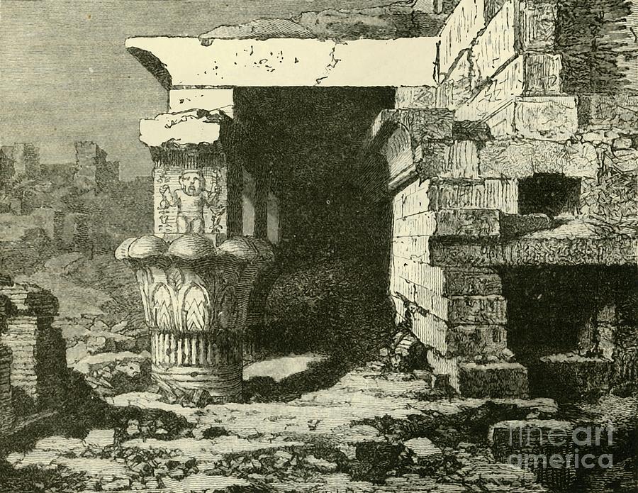 The Ruins At Denderah Drawing by Print Collector