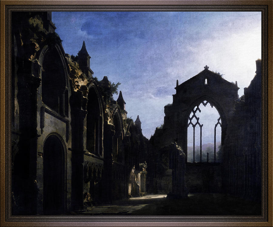 The Ruins of Holyrood Chapel by Louis Daguerre Painting by Rolando Burbon