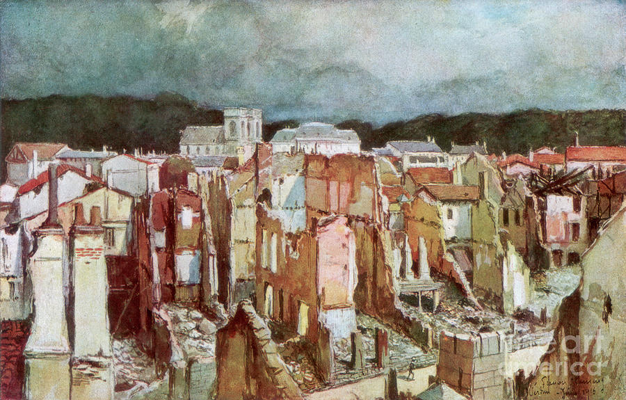 The Ruins Of Verdun, June 1916 Drawing by Print Collector