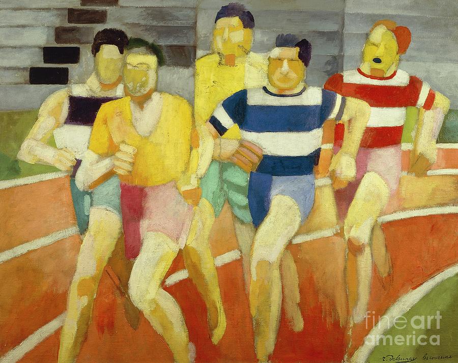 Robert Delaunay Painting - The Runners, Circa 1924 by Robert Delaunay