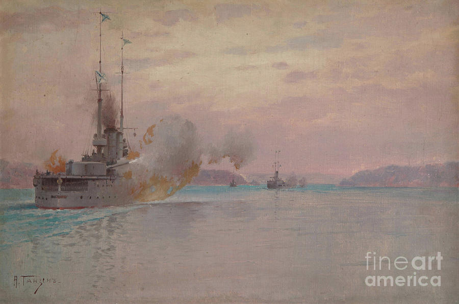 The Russian Naval Bombardment Drawing by Heritage Images