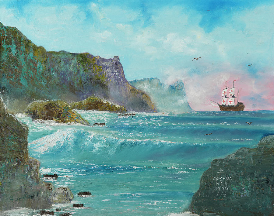 Beach Painting - The Sacramento Portuguese Shipwreck Off Of Africa by Joshua Ben King