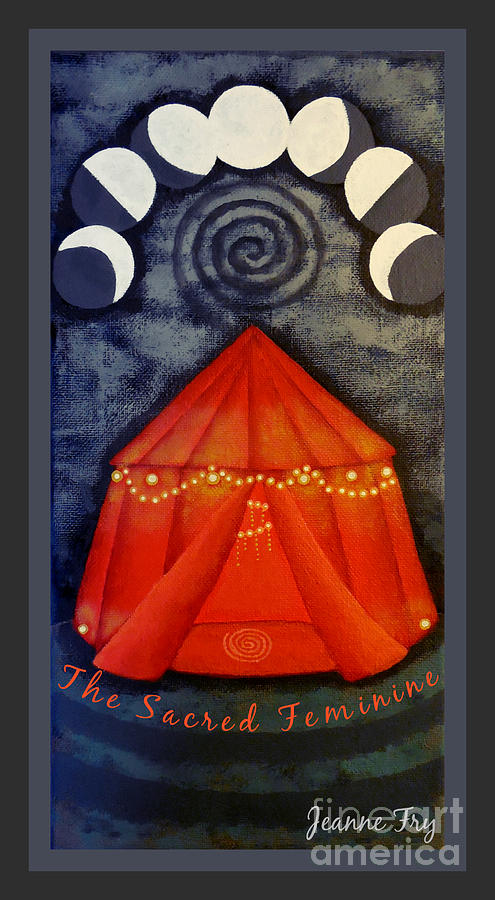 The Sacred Feminine - Red Tent Painting by Jean Fry