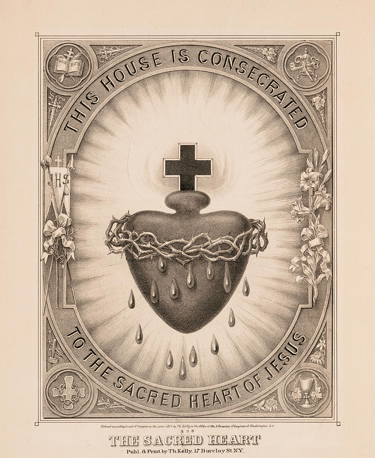 Sacred Heart Painting - The Sacred Heart, 1874 by Thomas Kelly Sacred Heart Painting - The Sacred Heart, 1874 by Thomas Kelly