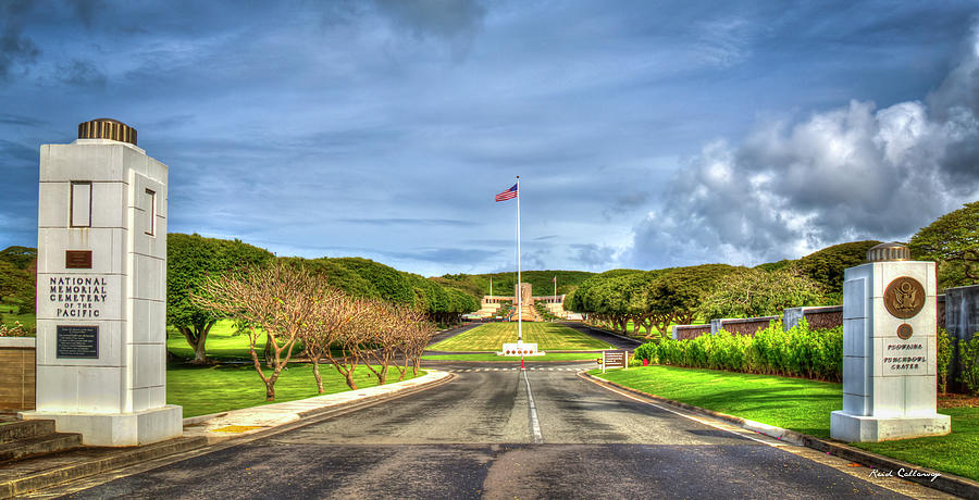 Oahu HI A Resting Place National Memorial Cemetery of the Pacific Landscape Architecture Art Photograph by Reid Callaway