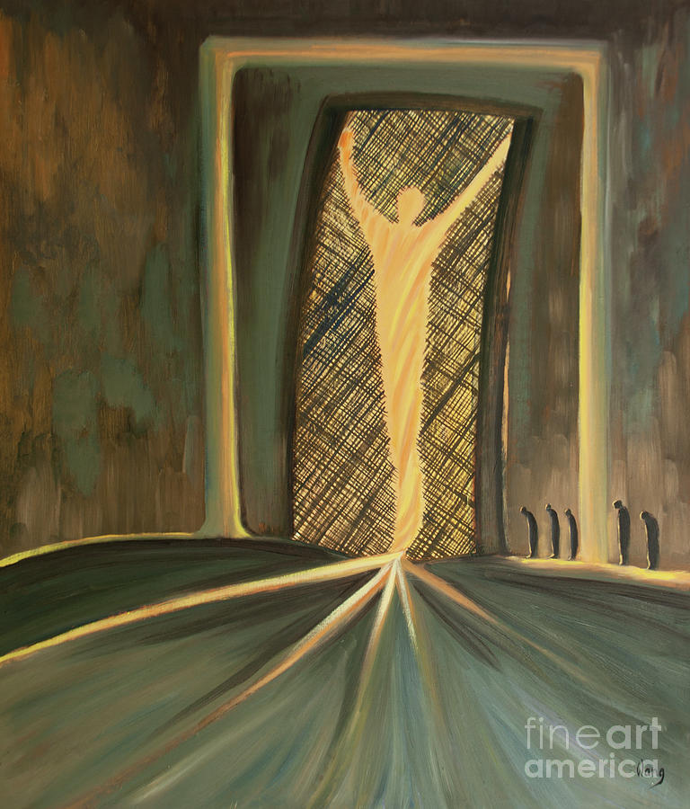 The Sacrifice Of Christ Has Made An Opening Through The Curtain To The Holy Of Holies Painting by Elizabeth Wang