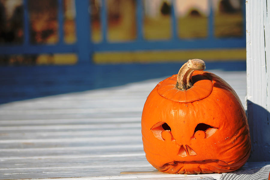 The Sad Jack O Lantern Photograph by Jerry Pruitt