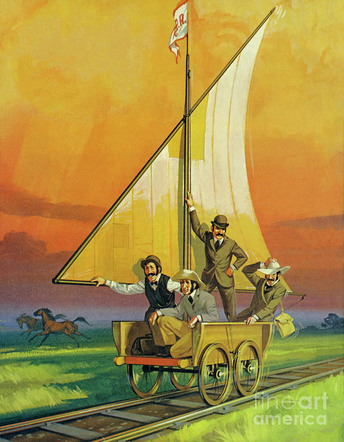 The Sail Car  Painting by Angus McBride