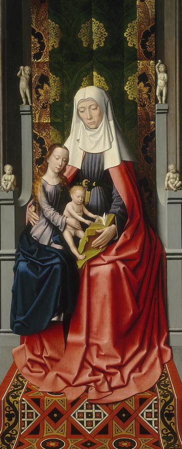 The Saint Anne Altarpiece  Saint Anne With The Virgin Painting by Gerard David And Workshop