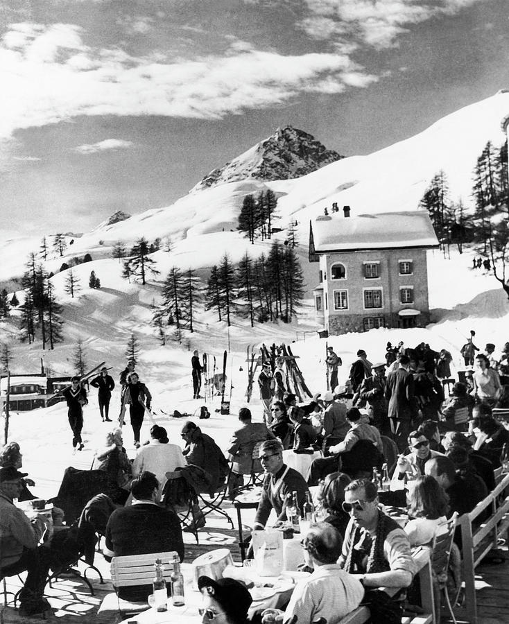Sports Photograph - The Saint-moritz Ski Resort In by Keystone-france