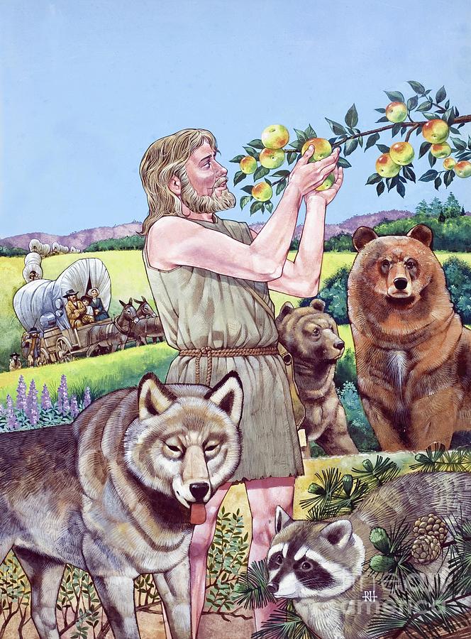 Bear Painting - The Saint With A Sack Of Apple Seeds by Richard Hook