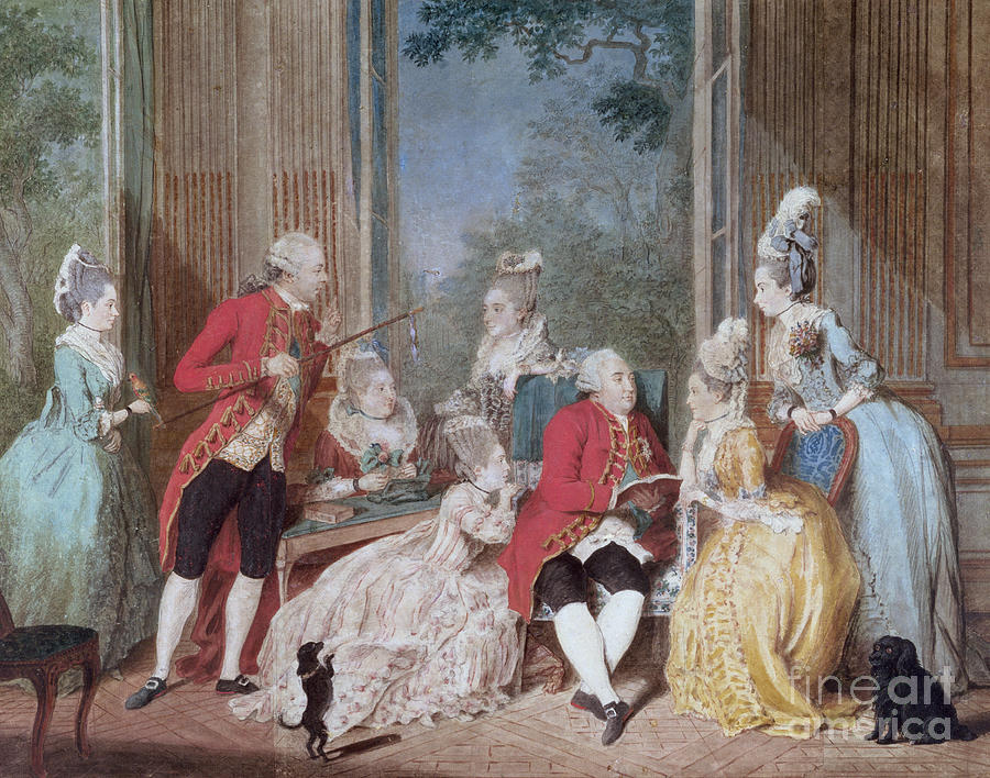 Nobility Painting - The Salon Of Philippe Egalite by Louis Carrogis Carmontelle