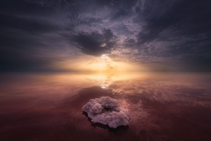 Sunset Photograph - The Salty Lagoon by Jose Antonio Trivio Sanchez