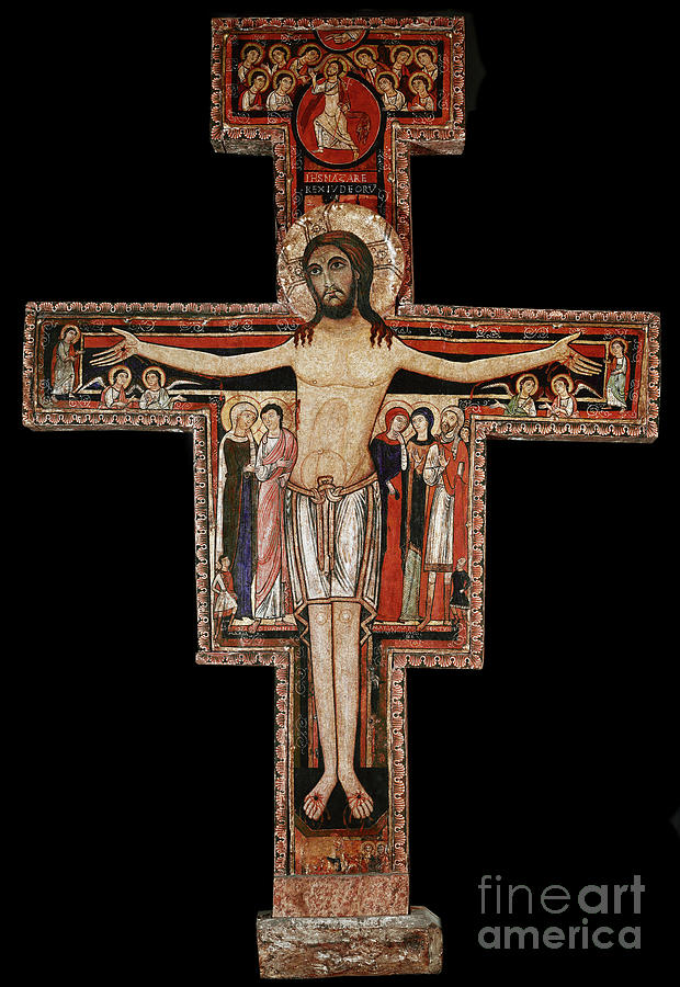 Byzantine Painting - The San Damiano Cross, C.1100 by Italian School