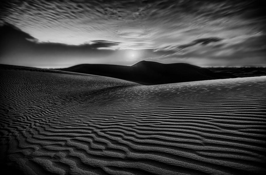 The Sand Dunes Under The Moonlight Photograph by Jenny Qiu