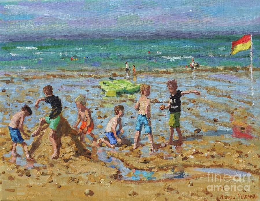 Andrew Macara Painting - The Sandcastle, Wells-next -the- Sea, Norfolk, 2019 by Andrew Macara