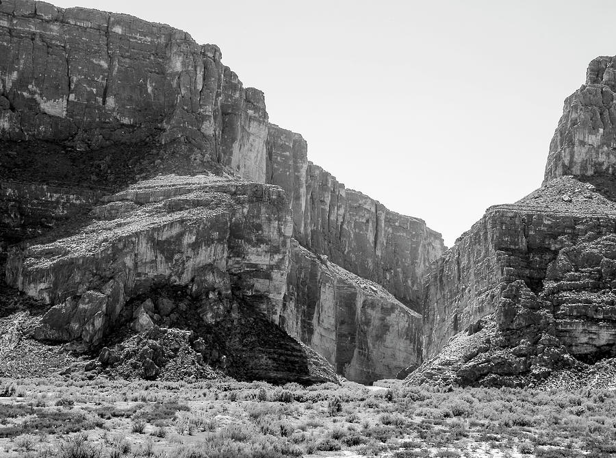 Big Bend National Park Photograph - The Santa Elena Canyon BW by Norman Johnson