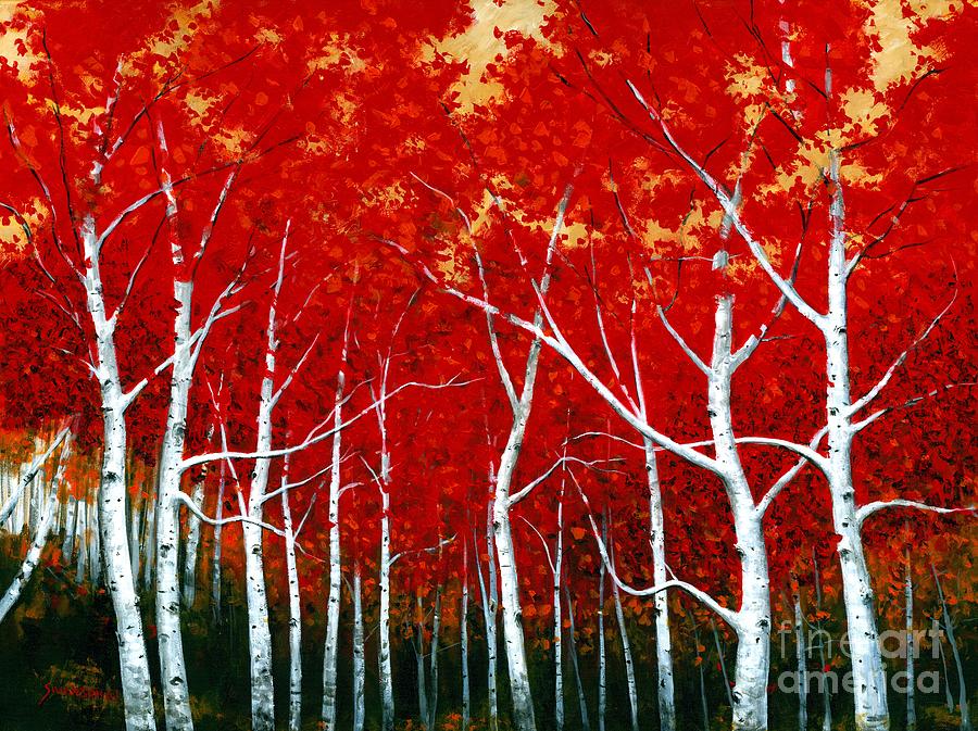 The Scarlet Birch Painting by Michael Swanson