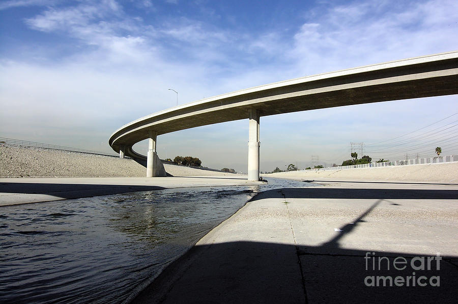 Concrete Photograph - The Scenic Los Angeles As It Flow Under by Trekandshoot Concrete Photograph - The Scenic Los Angeles As It Flow Under by Trekandshoot