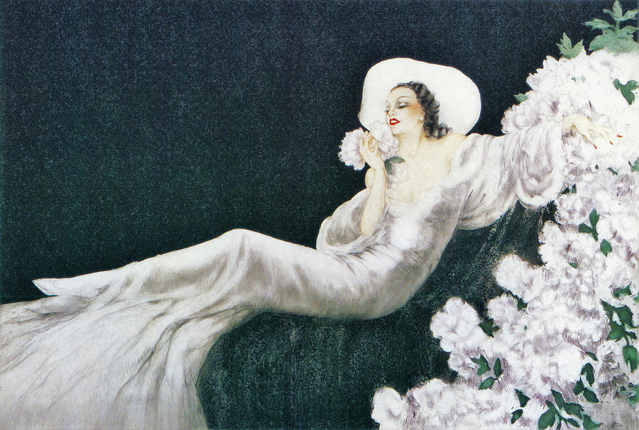 Louis Icart Painting - The Scent Of Flowers, Love Flower - Digital Remastered Edition by Louis Icart Louis Icart Painting - The Scent Of Flowers, Love Flower - Digital Remastered Edition by Louis Icart