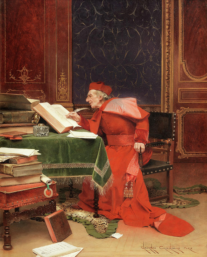 Georges Croegaert Painting - The scholar by Georges Croegaert