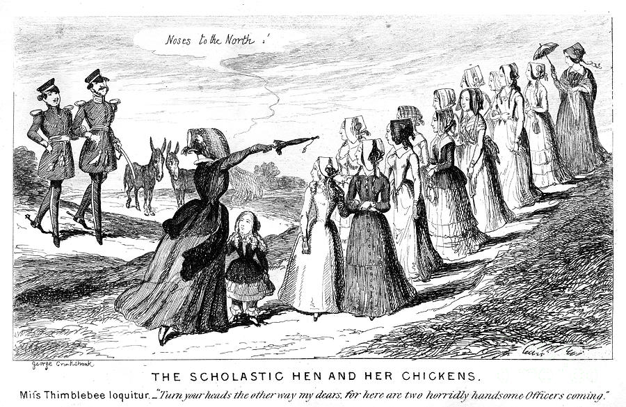 The Scholastic Hen And Her Chickens Drawing by Print Collector