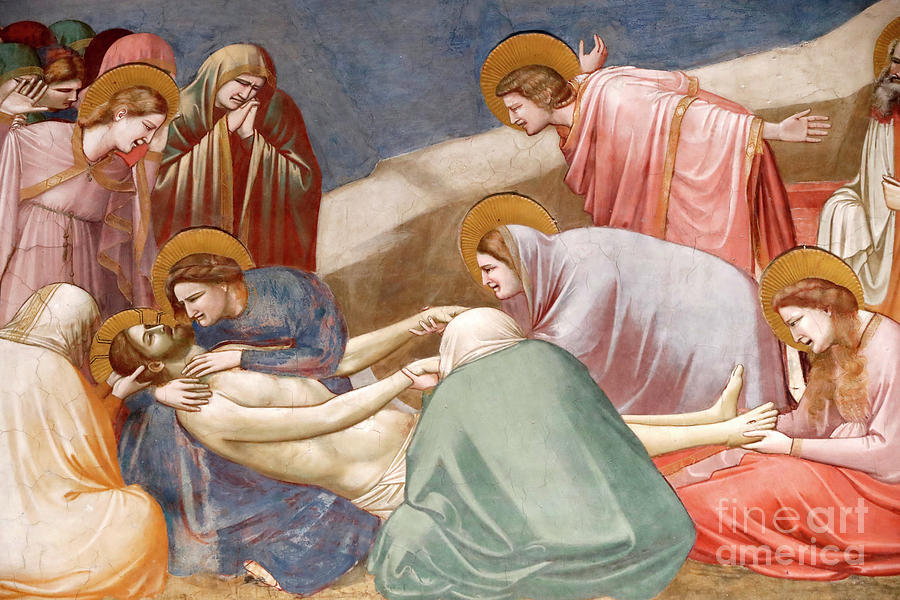 Giotto Di Bondone Painting - The Scrovegni Chapel. Fresco  By Giotto, 14 Th Century.  The Lamentation Of Christ.  Padua. Italy. by Giotto