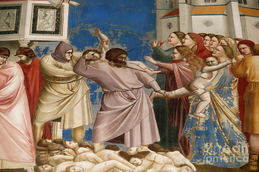 Giotto Di Bondone Painting - The Scrovegni Chapel. Fresco  By Giotto, 14 Th Century. The Slaughter Of The Innocents.  Padua. Italy. by Giotto
