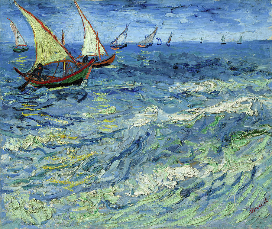 The Sea at Saintes-Maries, 1888 Painting by Vincent Van Gogh
