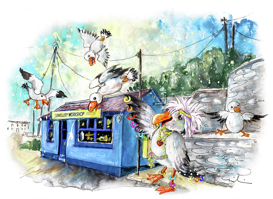 The Seagulls Of Porthleven 04 Painting by Miki De Goodaboom
