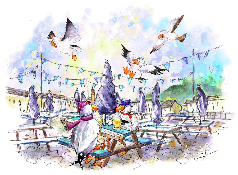 The Seagulls Of Porthleven 05 Painting by Miki De Goodaboom