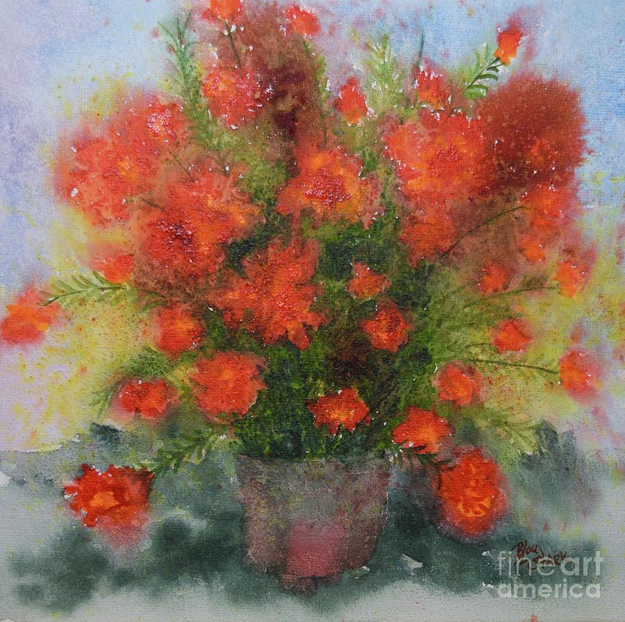 The Secret Garden Leads To Marigolds  Painting by Barrie Stark