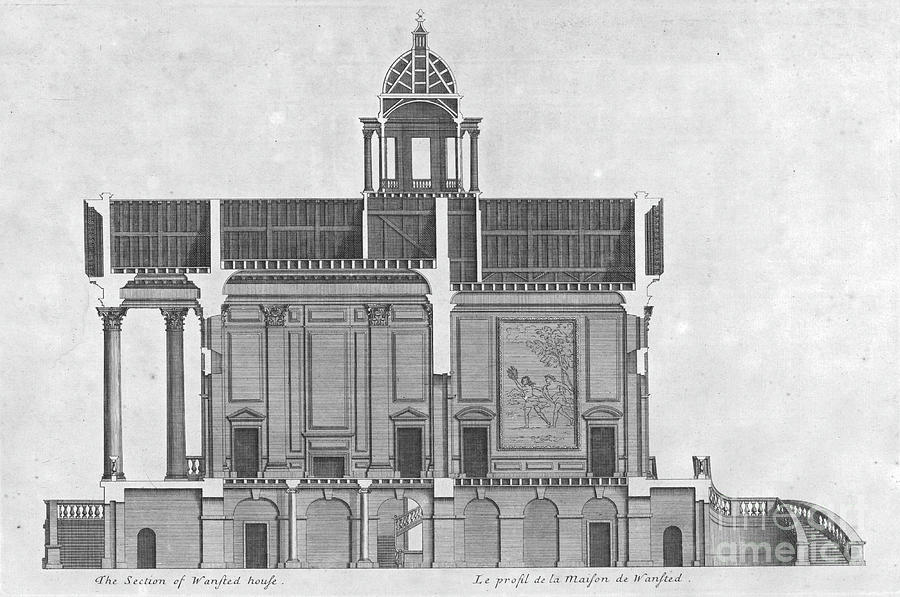 The Section Of Wansted House Drawing by Print Collector