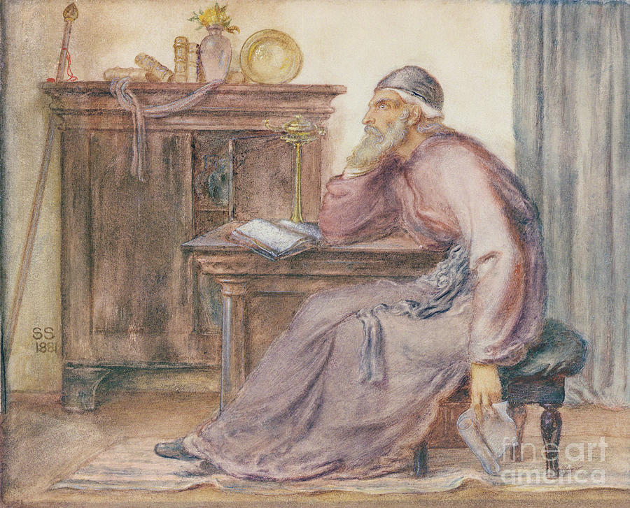 Crayon Drawing - The Seer, 1881 by Simeon Solomon