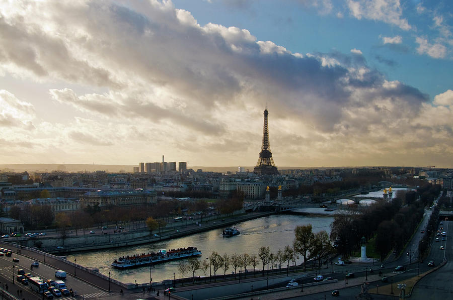 The Seine And Eiffel Tower From Roue De Photograph by Izzet Keribar