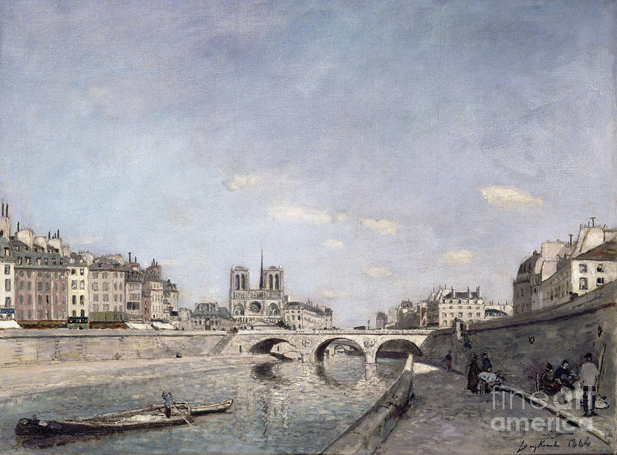 Paris Drawing - The Seine And Notre-dame, 1864. Artist by Heritage Images