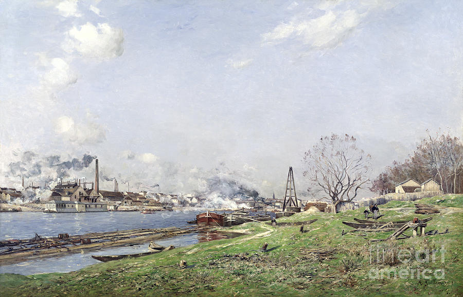 The Seine At Conflanscharenton, 1892 Painting by Jean Baptisteantoine