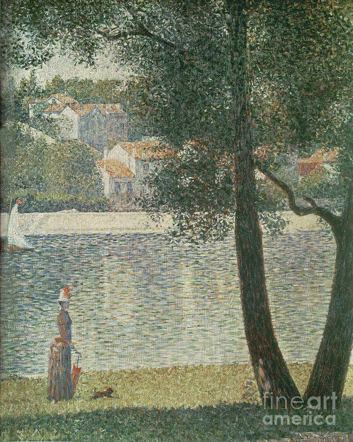 The Seine At Courbevoie, 1885 by Georges Pierre Seurat Painting by Georges Pierre Seurat