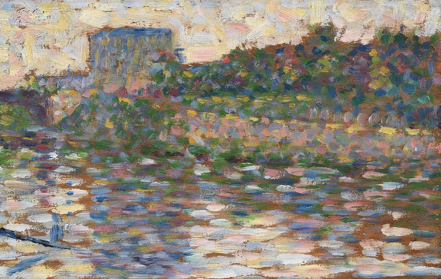 The Seine at Courbevoie. Painting by Georges Seurat -1859-1891-