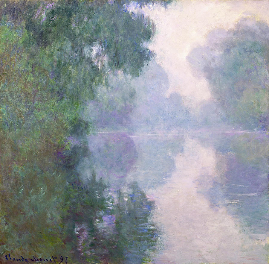 Claude Monet Painting - The Seine near Giverny in the Fog by Claude Monet